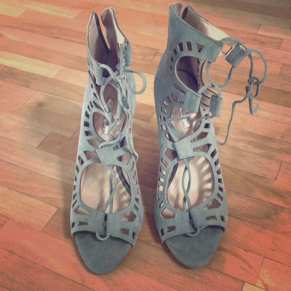 BCBG suede heels